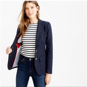 J. CREW Rare 100% Wool lined Rhodes Navy Blue Blazer Size 4